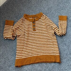 American Eagle Outfitters Rust and White Striped Sweater
